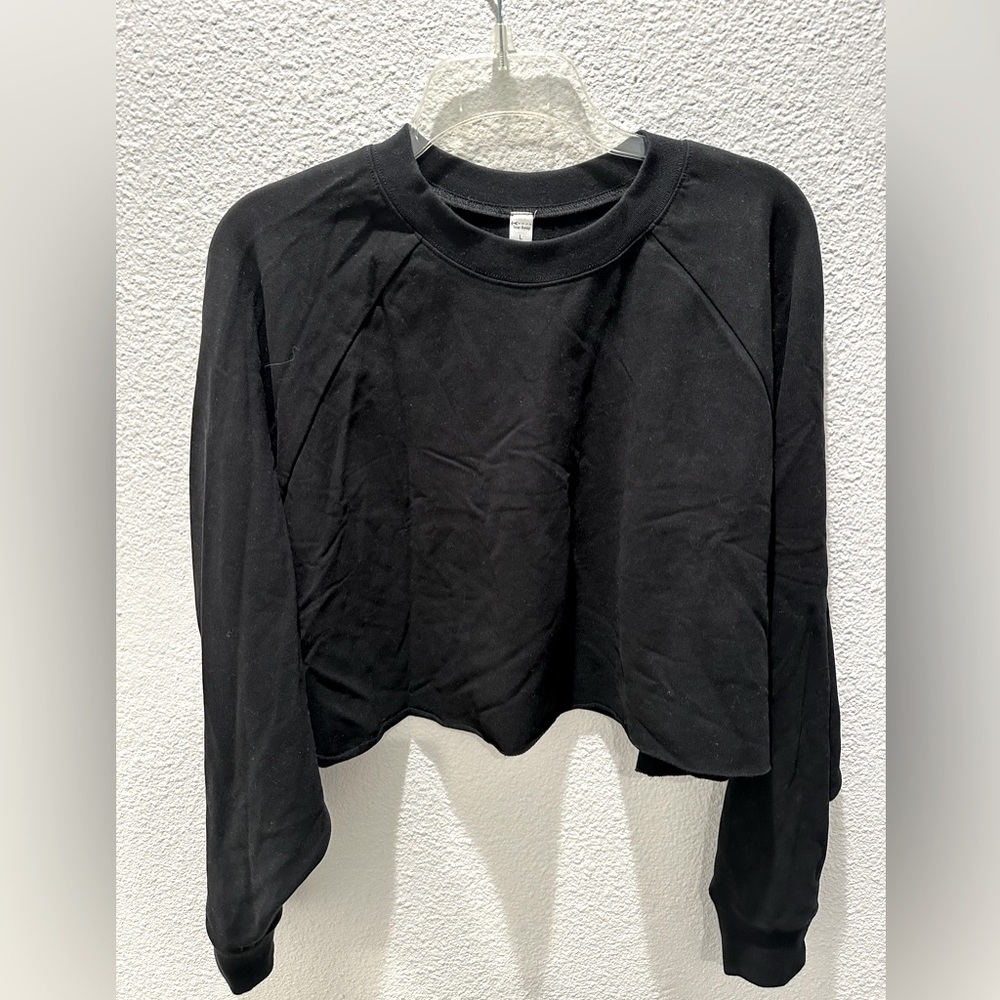 ALO Yoga Black Cropped Sweatshirt